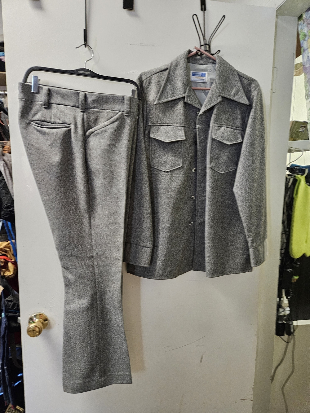 Farah Gray Two-Piece Trouser and Jacket Set